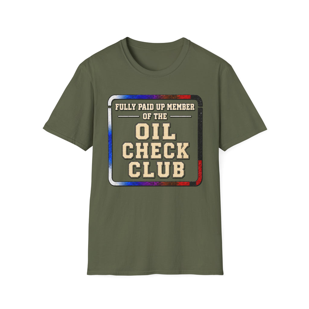 Paid Up Oil Check T-Shirt