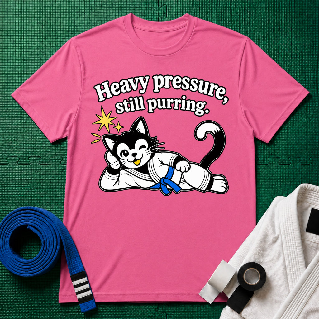 Still Purring Blue Belt T-Shirt in Azalea