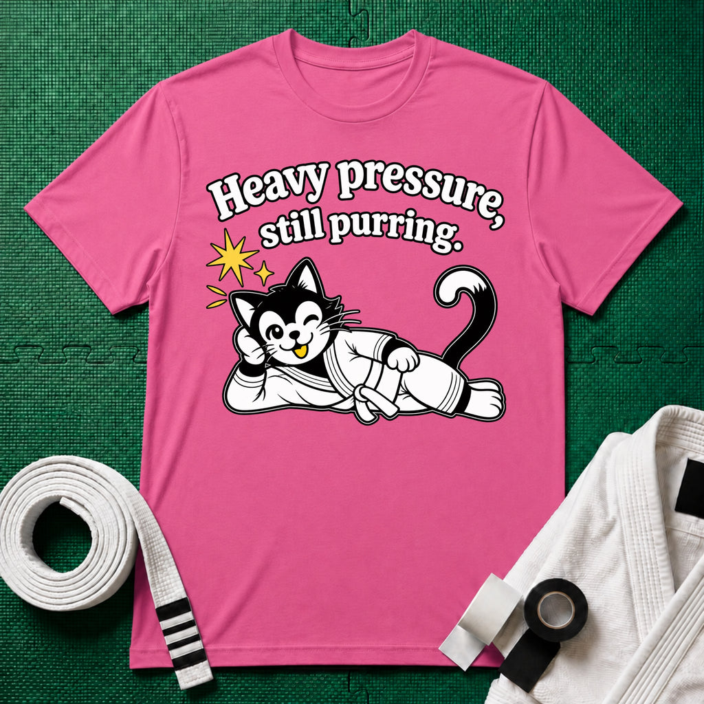 Still Purring White Belt T-Shirt in Azalea