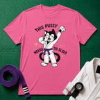 This Pussy Needs to Sleep Purple Belt T-Shirt in Azalea