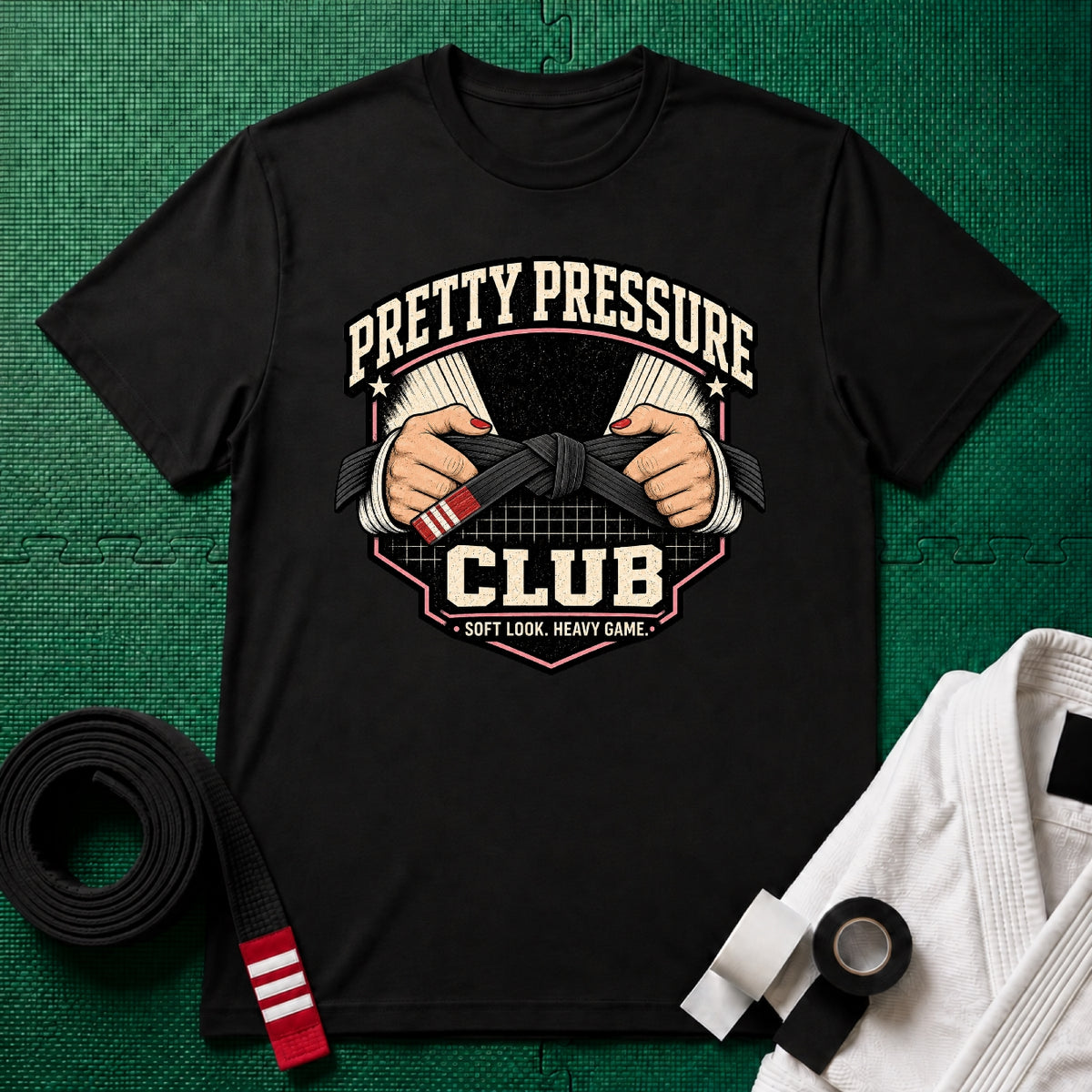 Pretty Pressure Black Belt T-Shirt