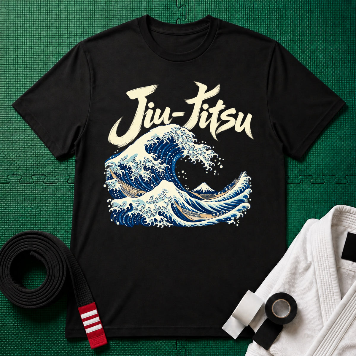 Jiu-Jitsu Wave T-Shirt, Black