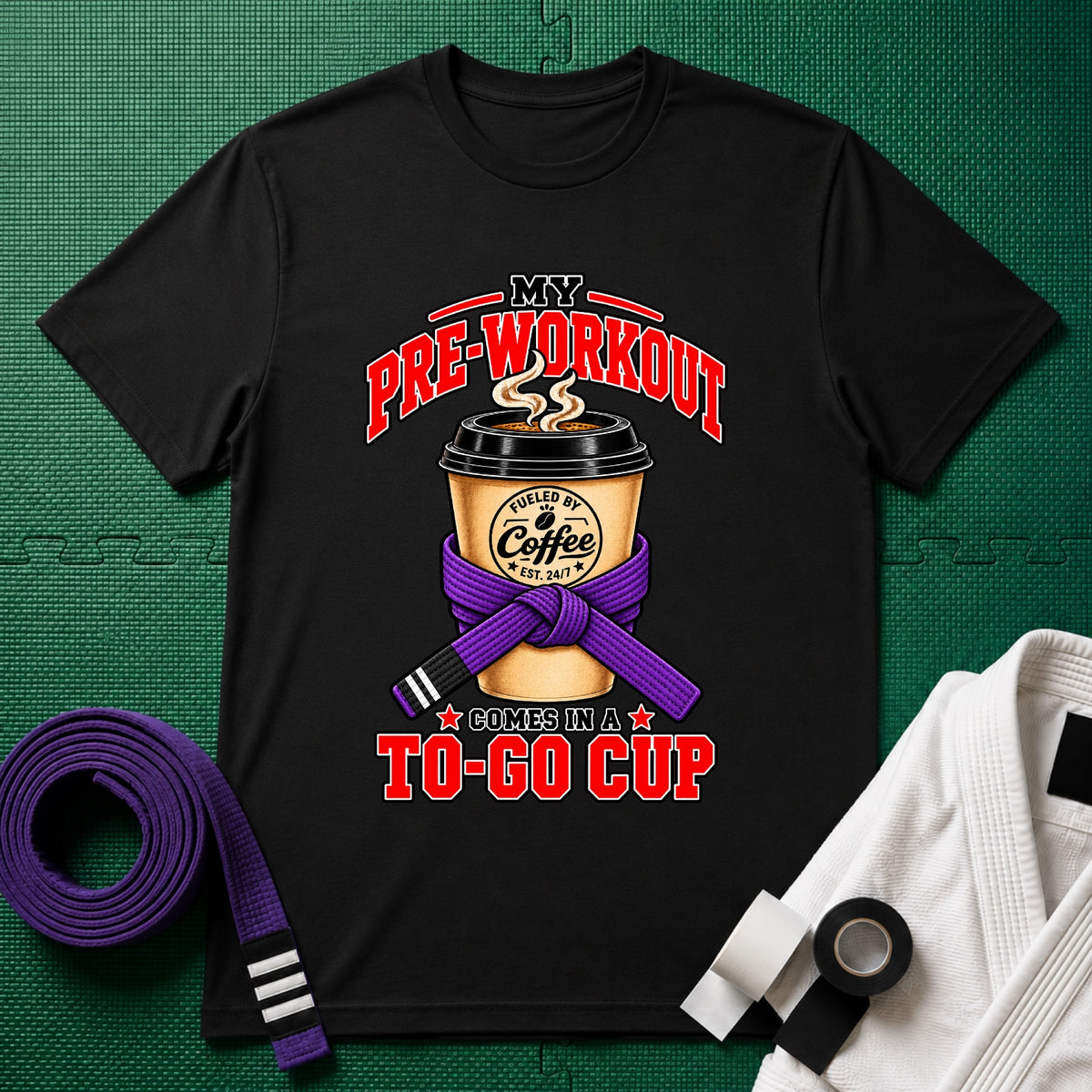 To Go Cup Purple Belt T-Shirt