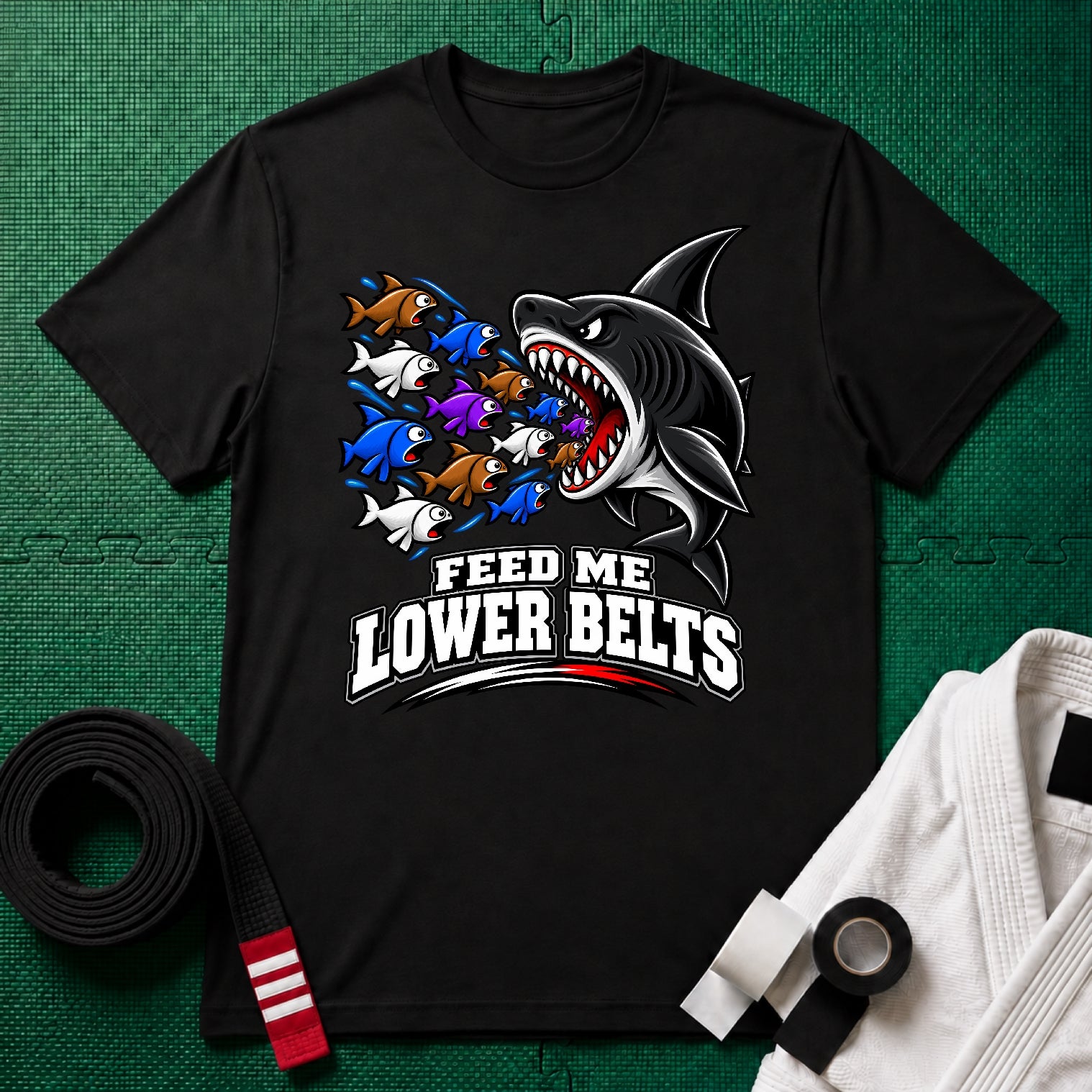 Feed Me Black Belt T-Shirt