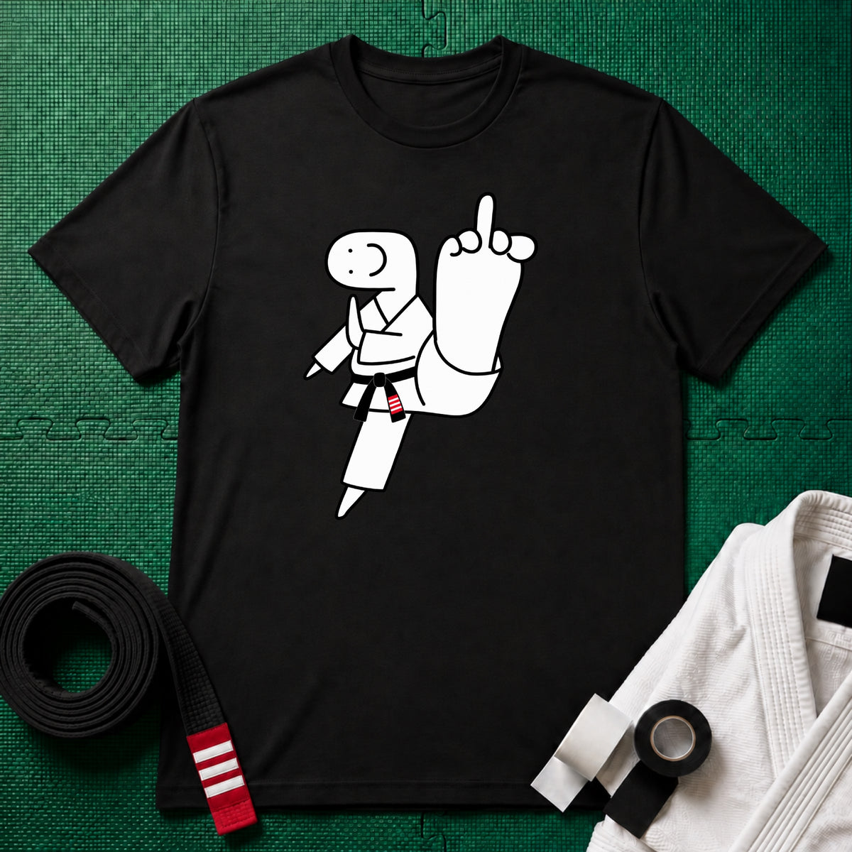 Middle Toe Black Belt T-Shirt