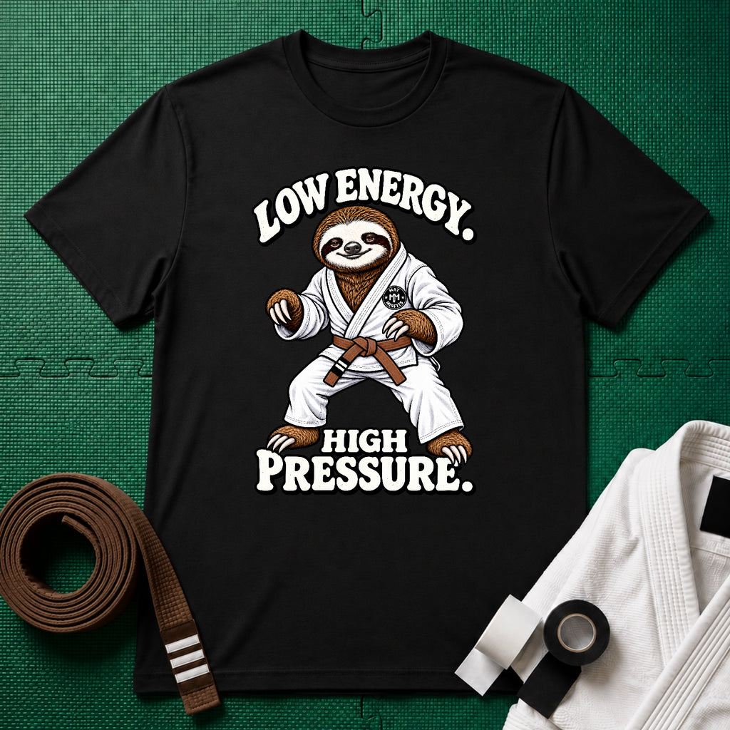Low Energy Sloth Brown Belt T-Shirt