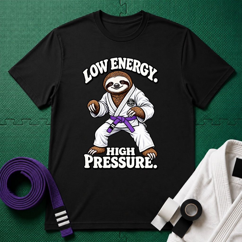 Low Energy Sloth Purple Belt T-Shirt