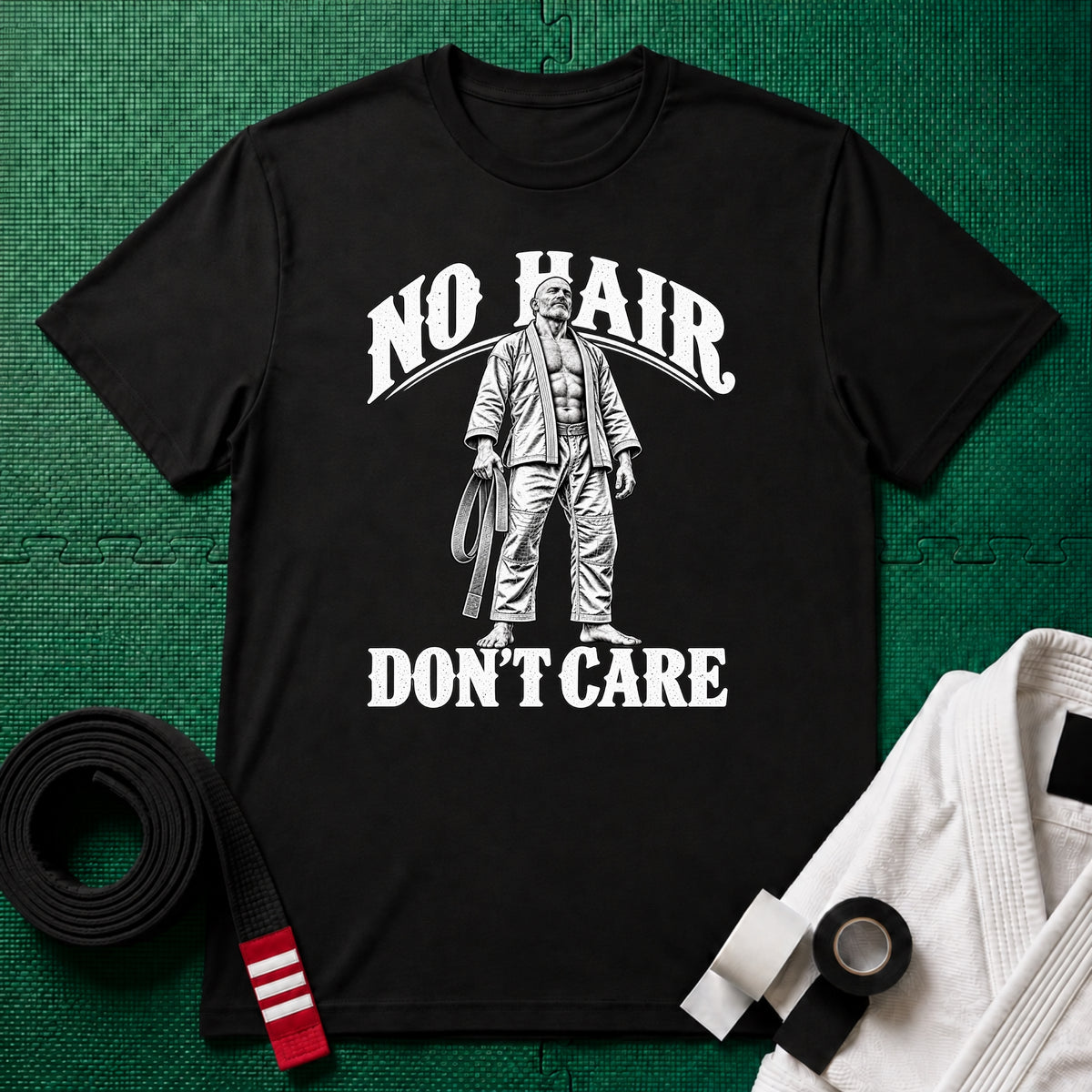 No Hair Don't Care T-Shirt, Black