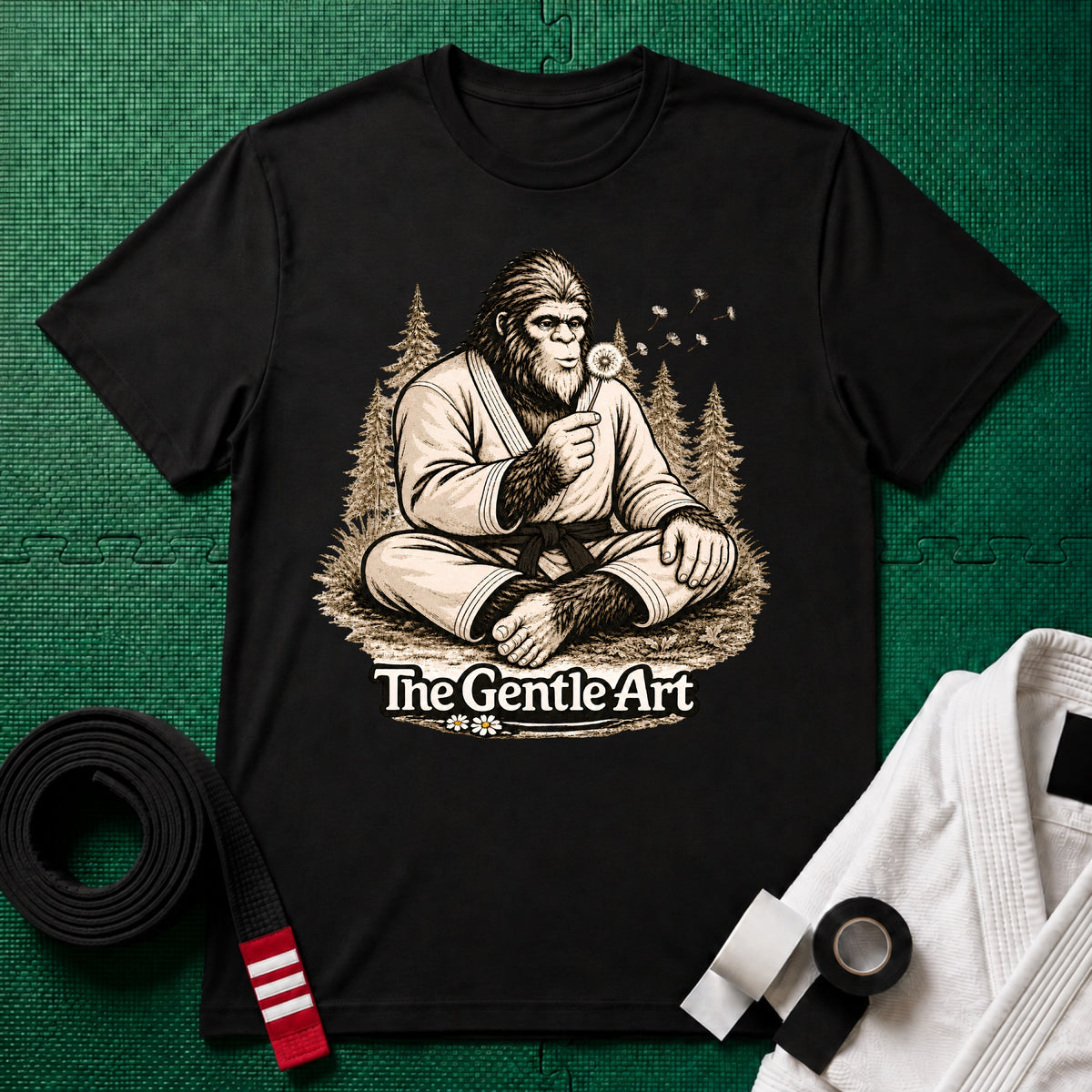 Bigfoot Dandelion Black Belt T-Shirt