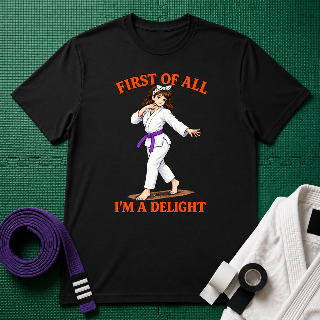 I'm a Delight Purple Belt T-Shirt in Black