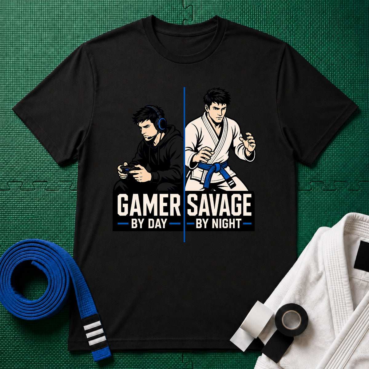 Gamer by Day Blue Belt T-Shirt