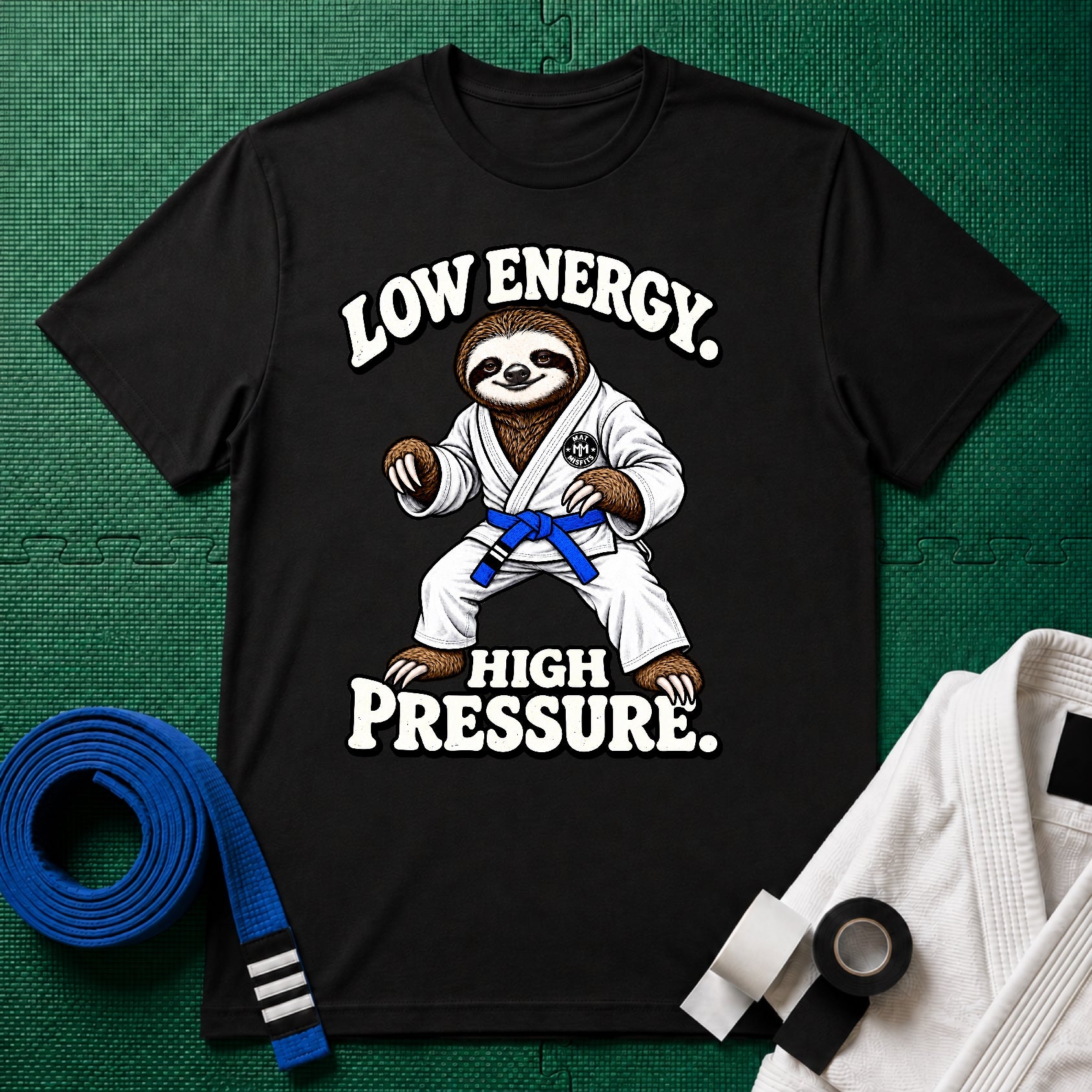 Low Energy Sloth Blue Belt T-Shirt
