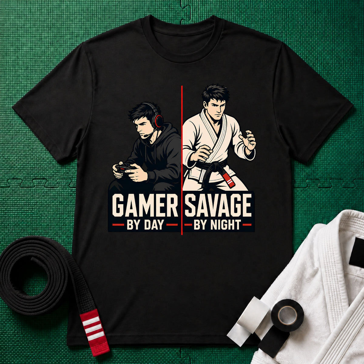 Gamer by Day Black Belt T-Shirt