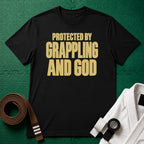 Protected by Grappling and God T-Shirt, Black