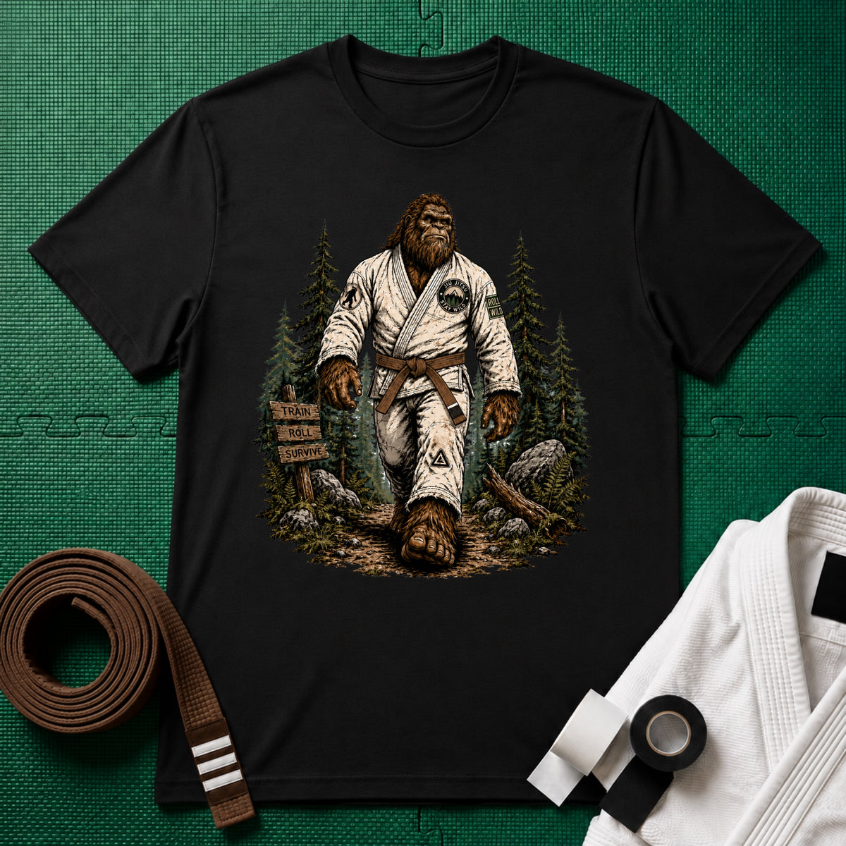 Bigfoot Forest Brown Belt T-Shirt