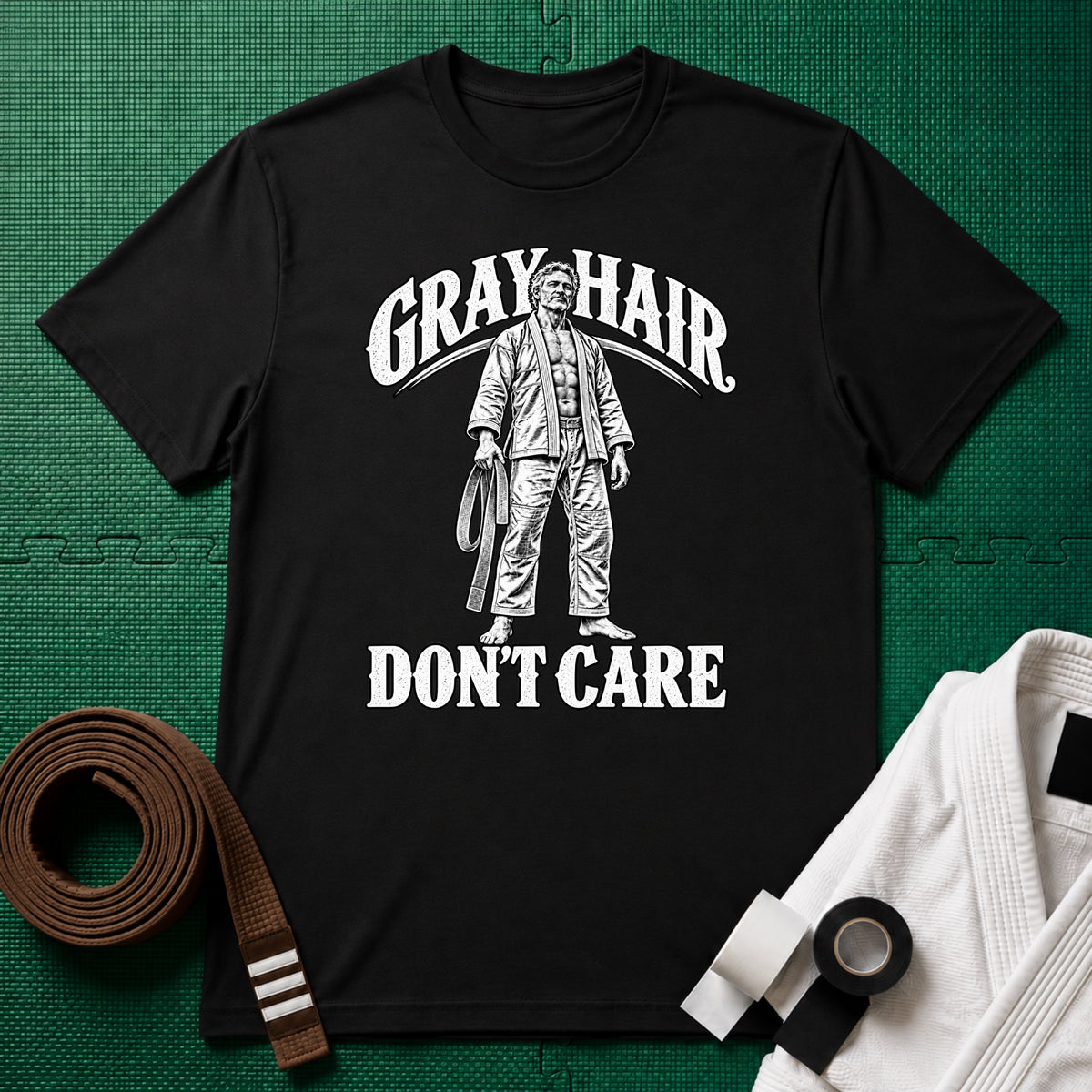 Grey Hair Don't Care T-Shirt, Black