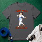 I'm a Delight Blue Belt T-Shirt in Charcoal