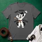 This Pussy Needs to Sleep Brown Belt T-Shirt in Charcoal