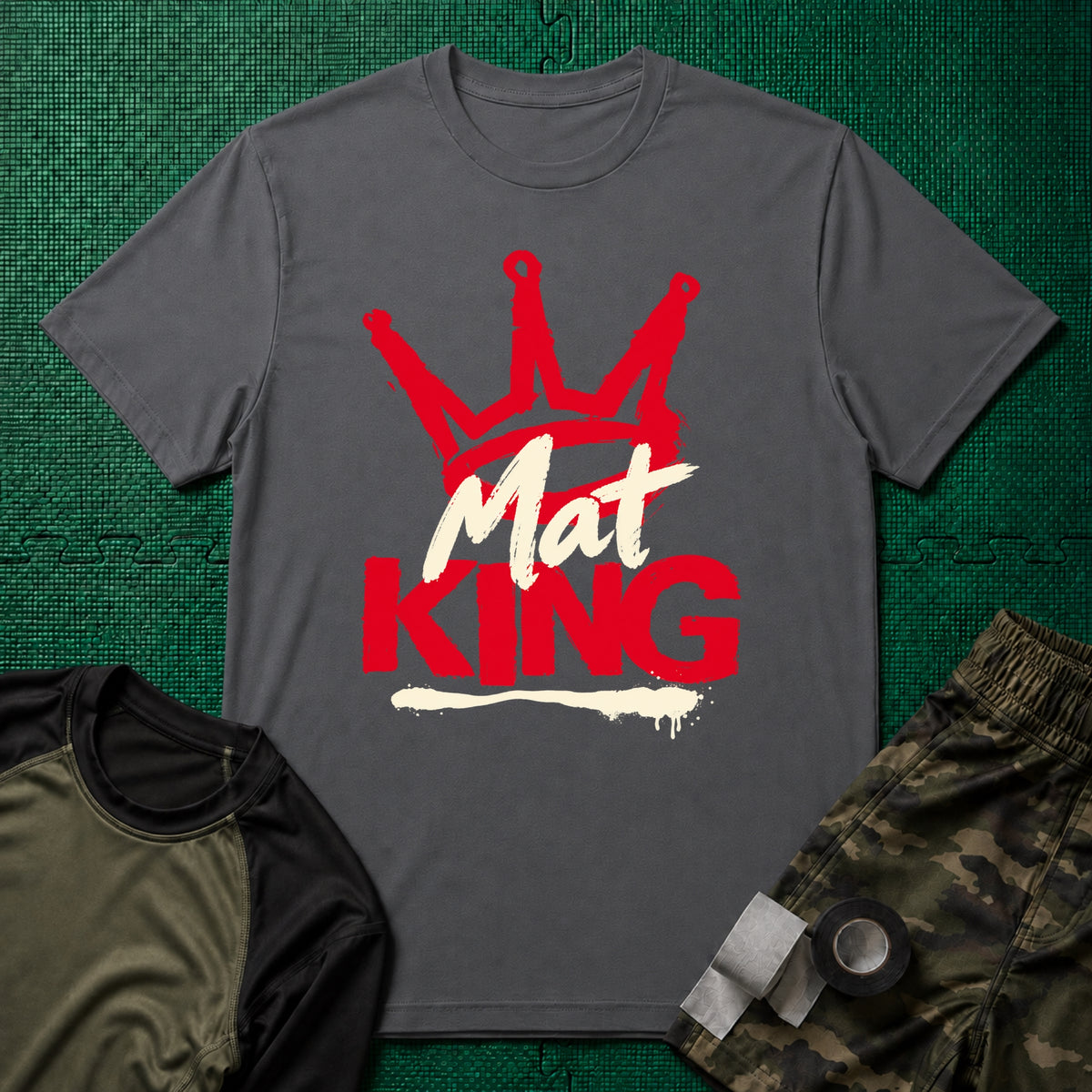 Mat King T-Shirt in Charcoal