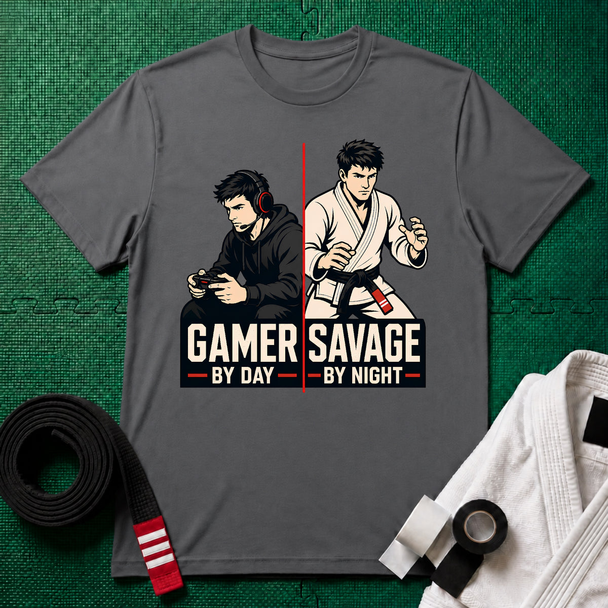 Gamer by Day Black Belt T-Shirt