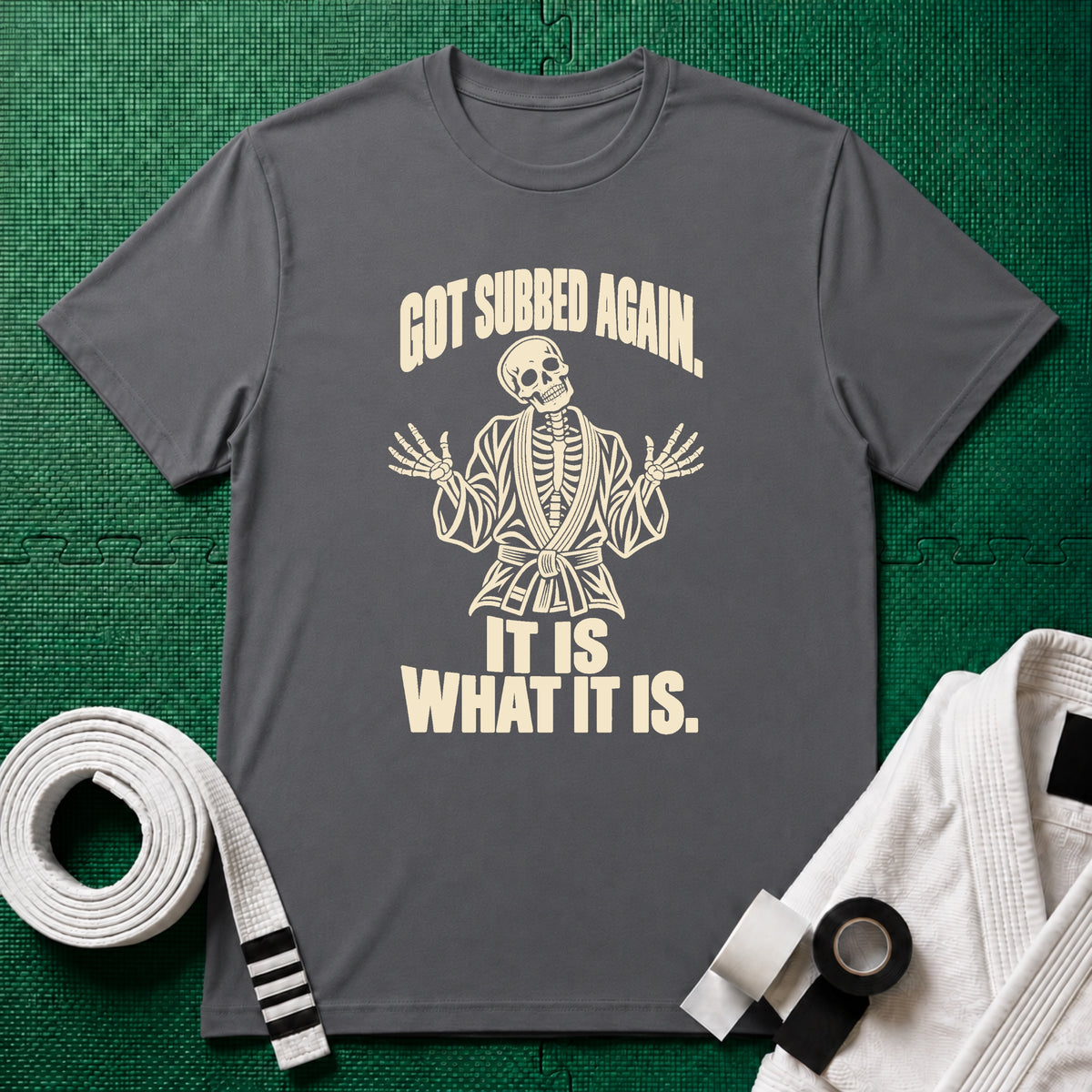 Subbed Again T-Shirt in Charcoal