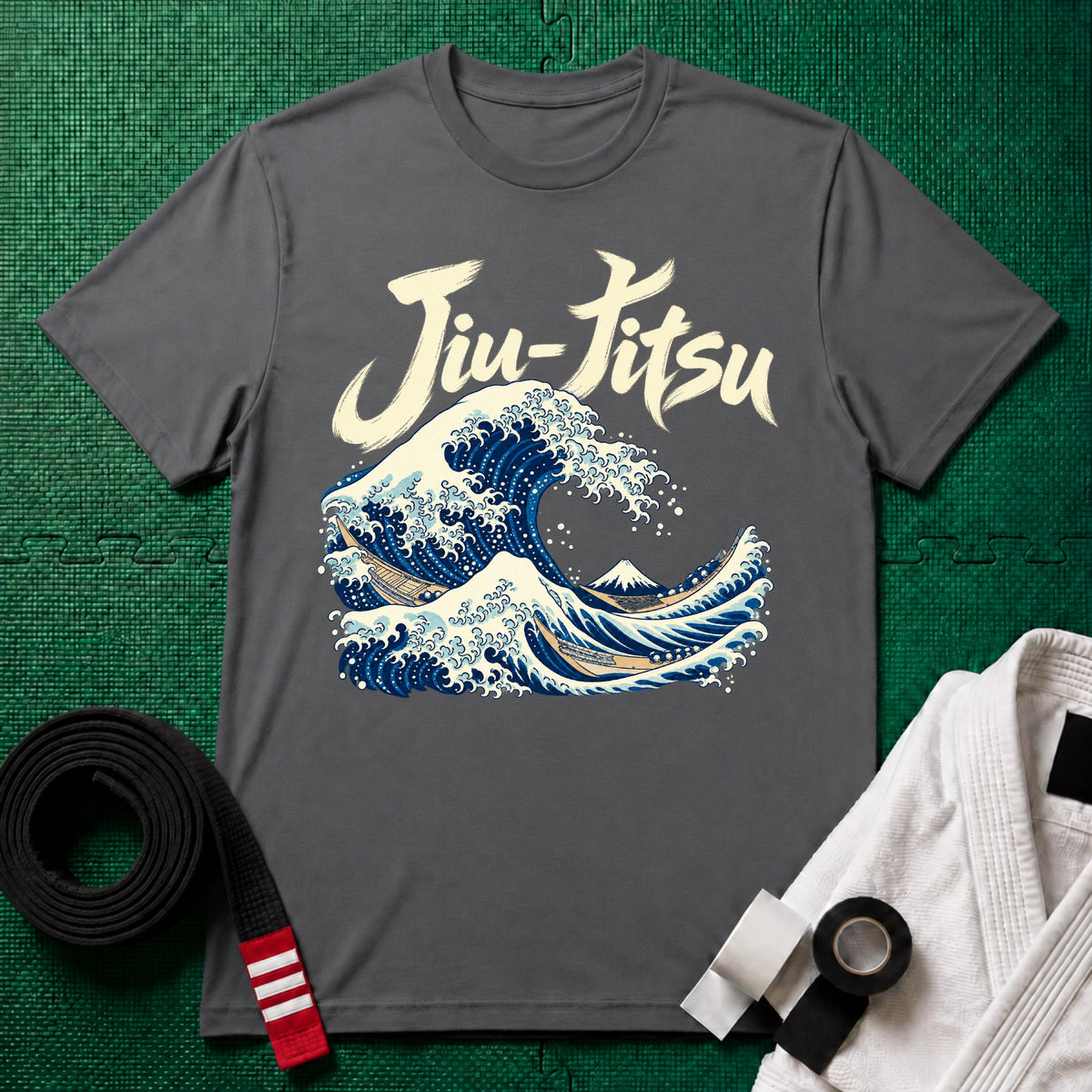 Jiu-Jitsu Wave T-Shirt, Charcoal