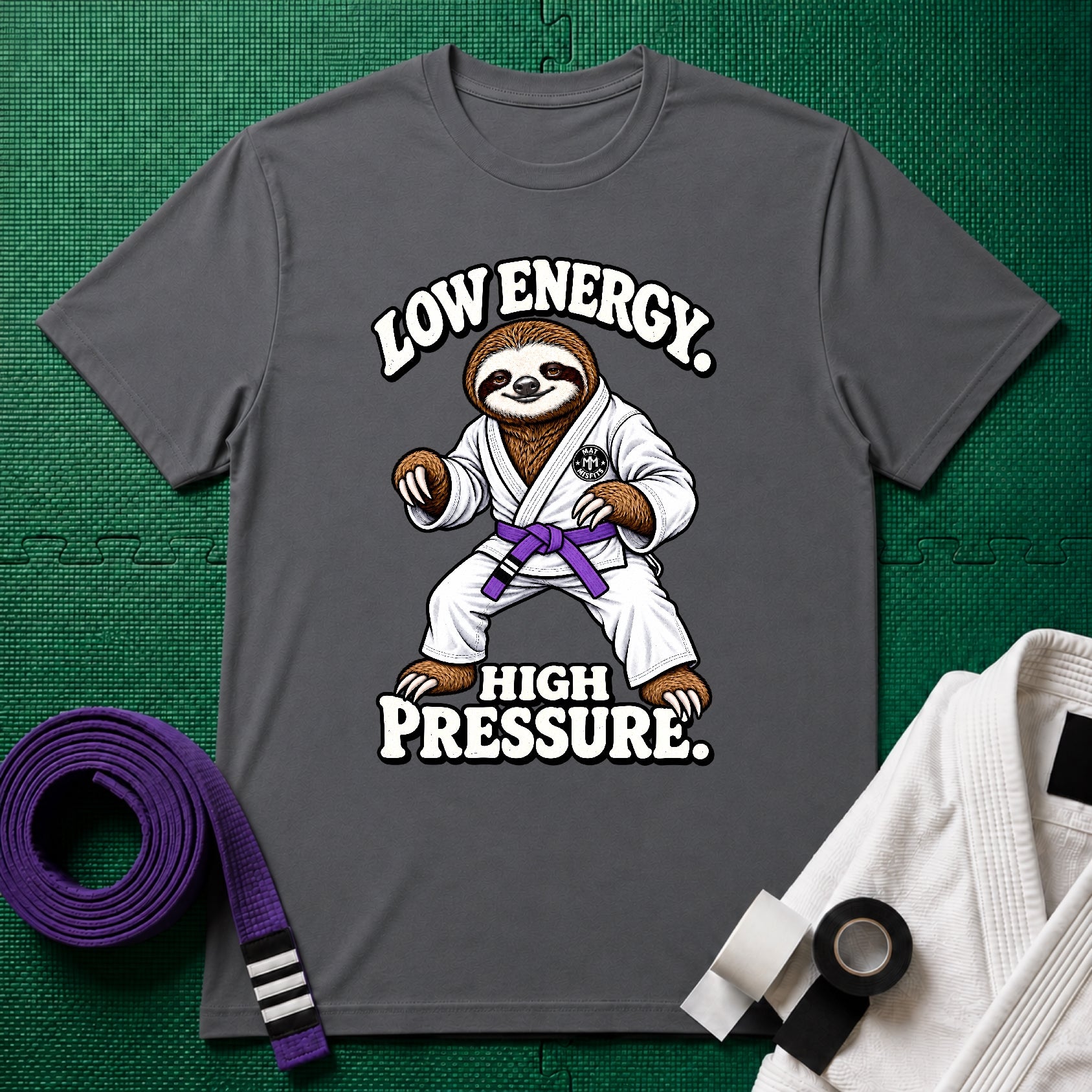 Low Energy Sloth Purple Belt T-Shirt