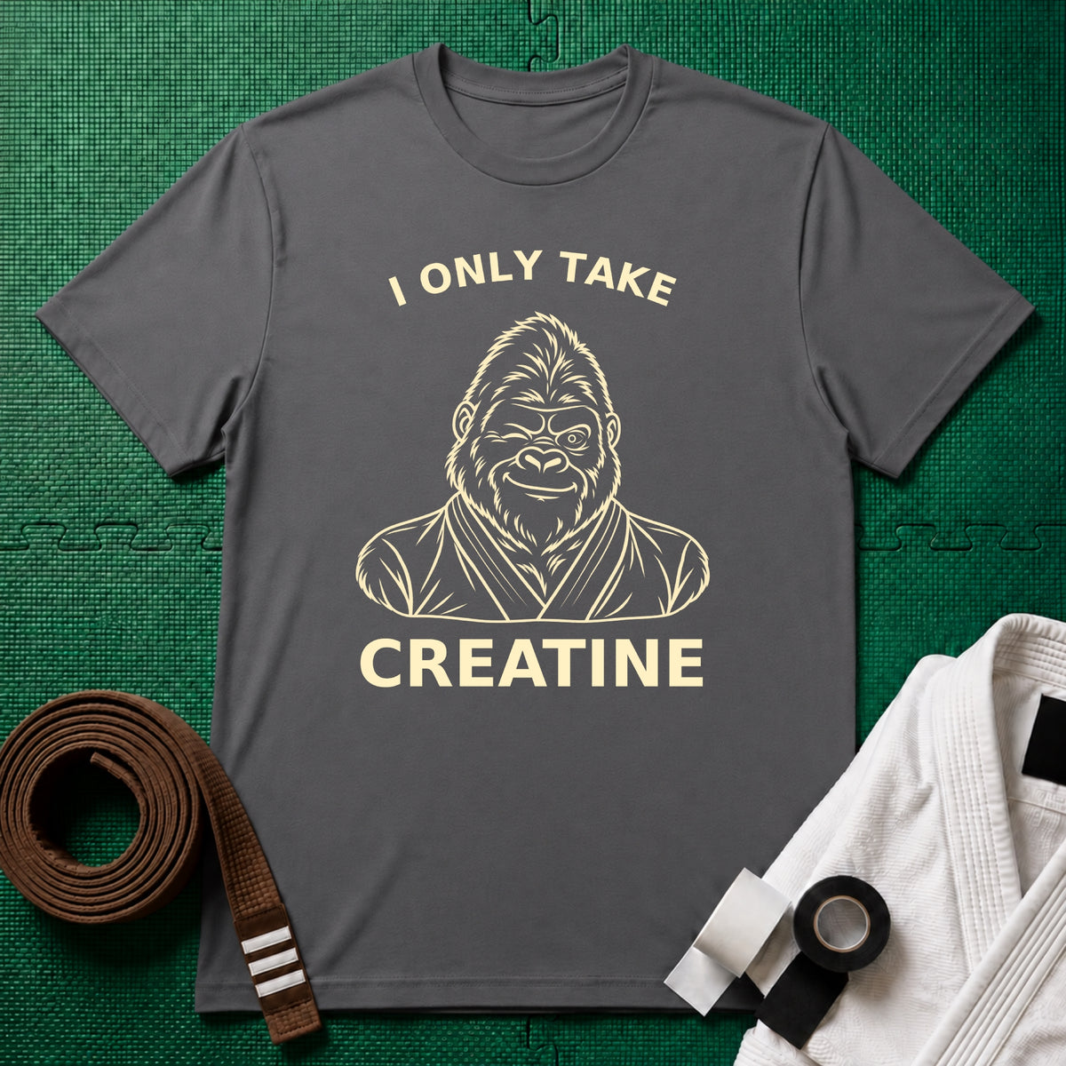 I Only Take Creatine Gorilla T-Shirt, Charcoal