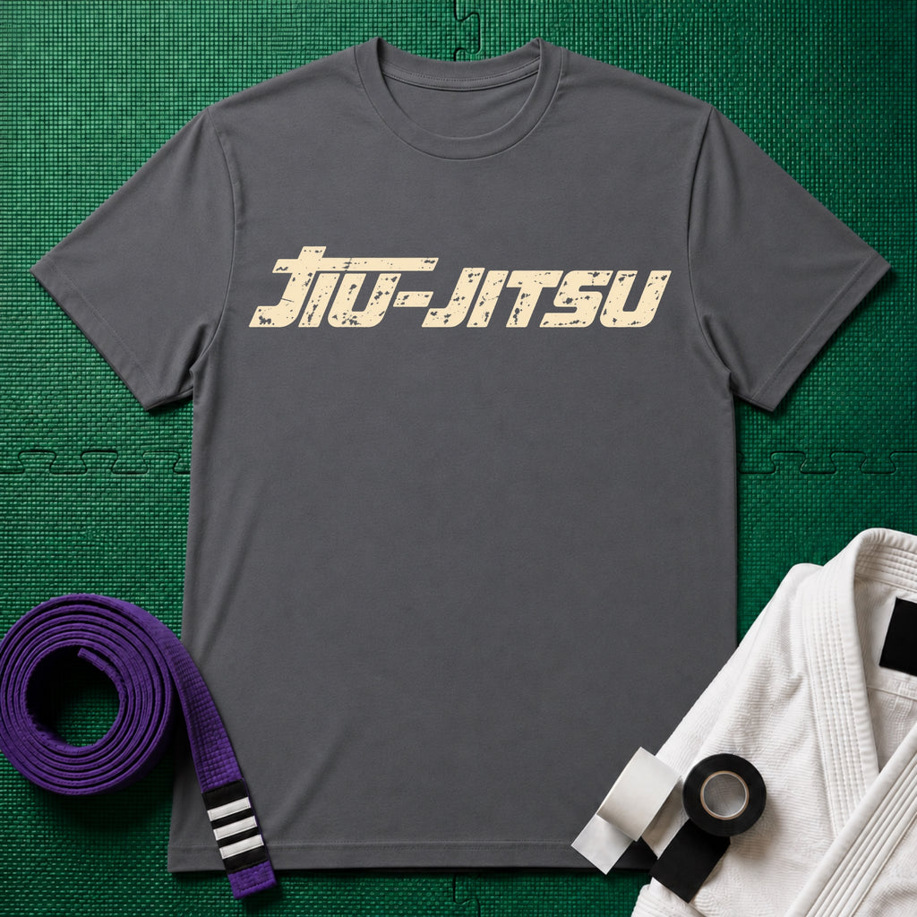Jiu-Jitsu Text T-Shirt in Charcoal