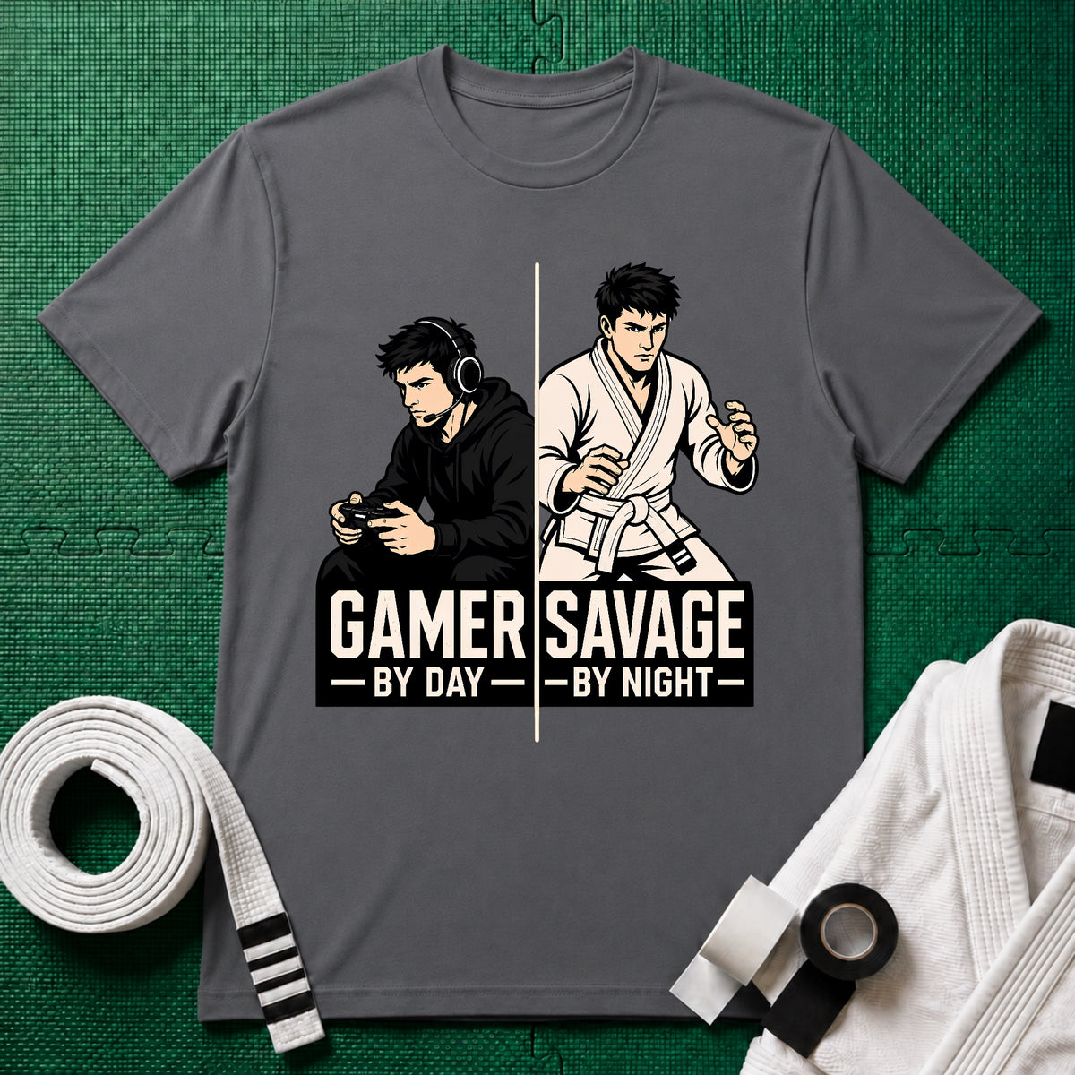 Gamer by Day White Belt T-Shirt
