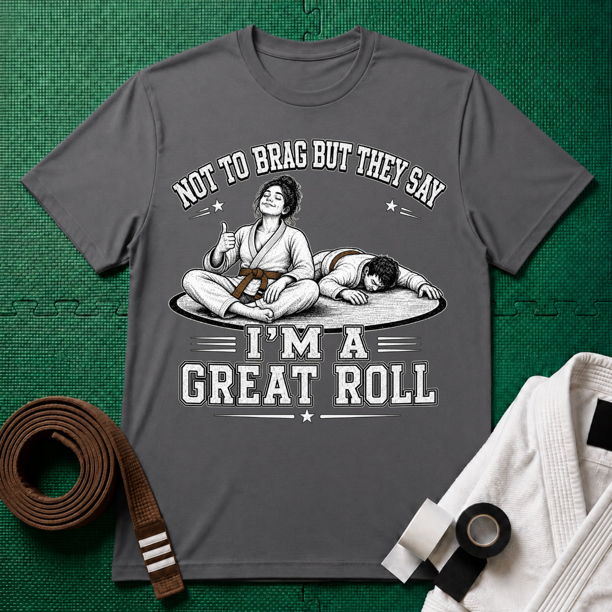Not to Brag W Brown Belt T-Shirt