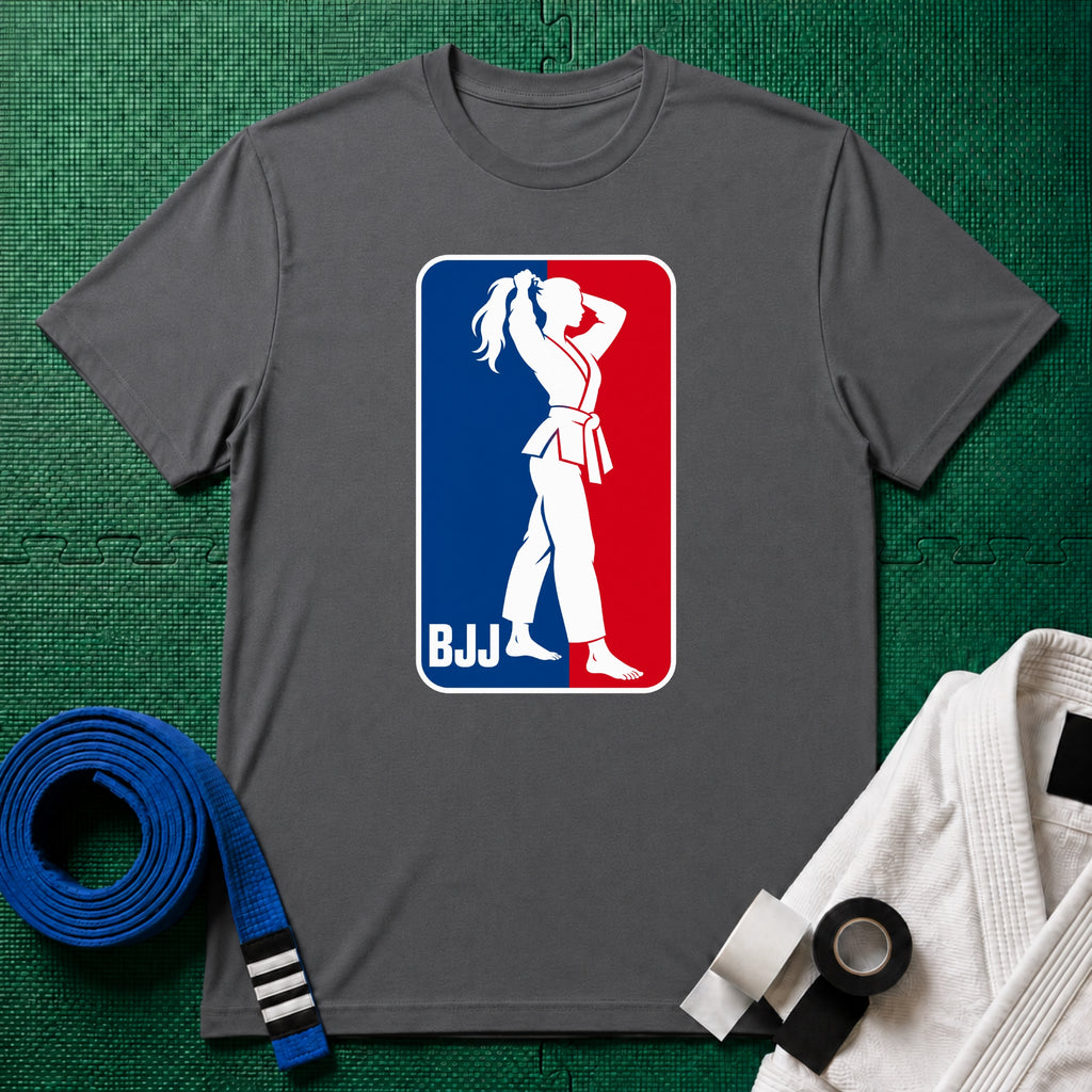 BJJ Woman T-Shirt, Charcoal