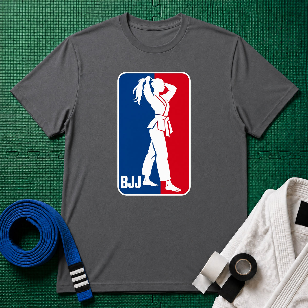 BJJ Woman T-Shirt, Charcoal