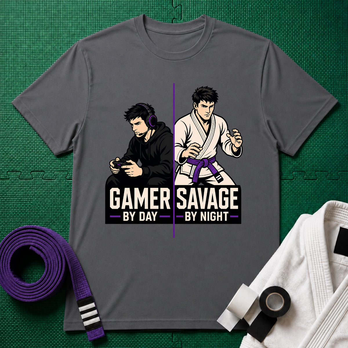 Gamer by Day Purple Belt T-Shirt