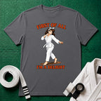 I'm a Delight White Belt T-Shirt in Charcoal