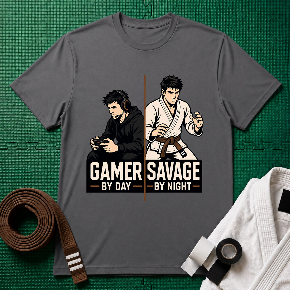 Gamer by Day Brown Belt T-Shirt