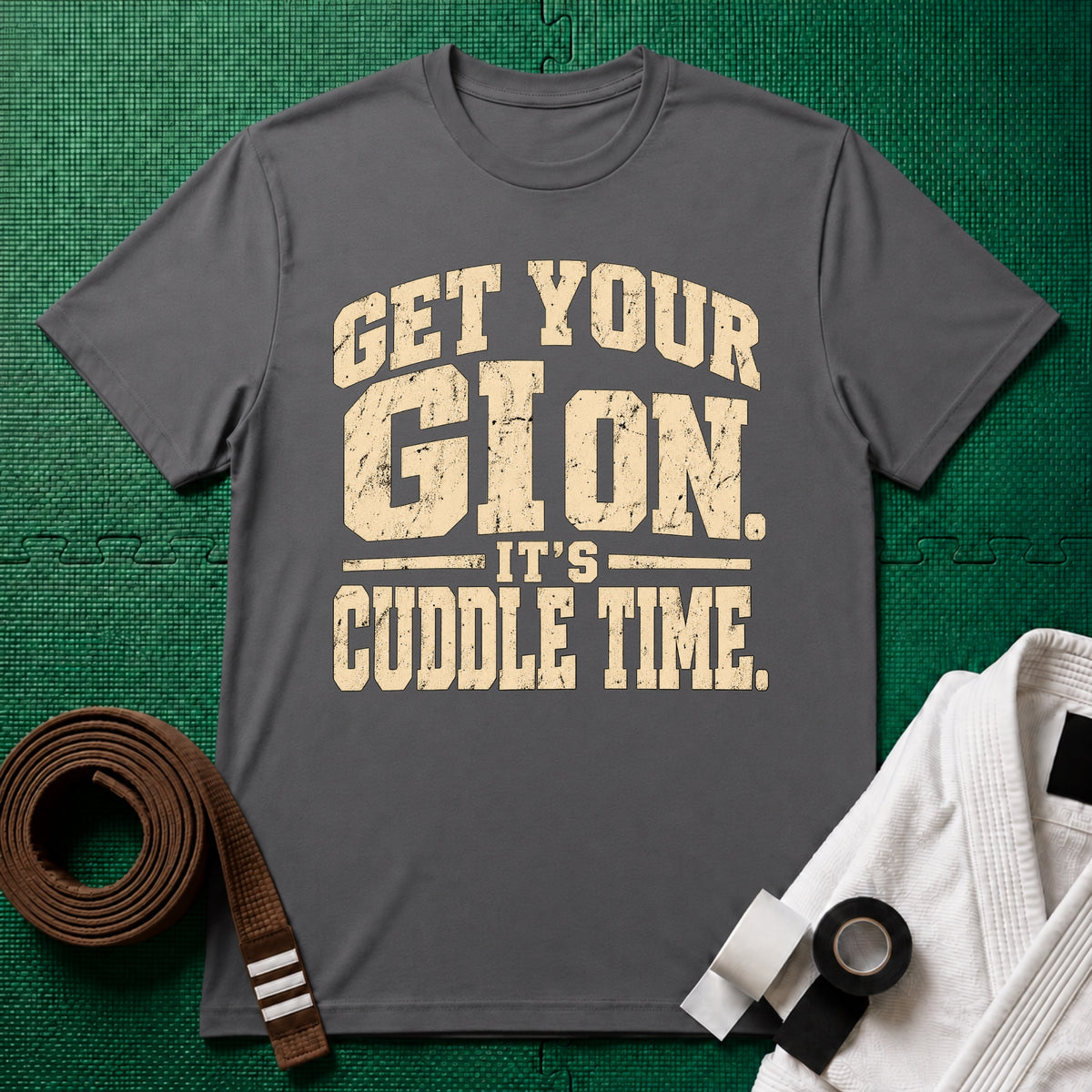 Get Your Gi On, It's Cuddle Time T-Shirt, Charcoal