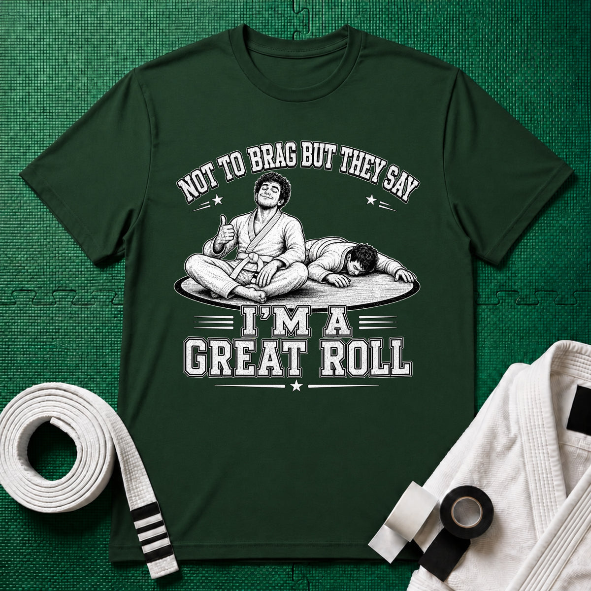 Not to Brag M White Belt T-Shirt