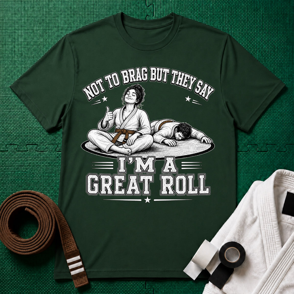 Not to Brag W Brown Belt T-Shirt