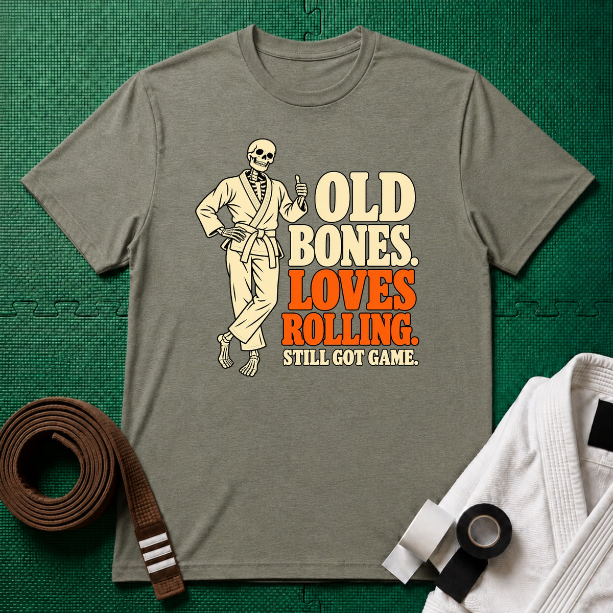 Old Bones T-Shirt in Heather Green