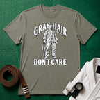 Grey Hair Don't Care T-Shirt, Heather Green