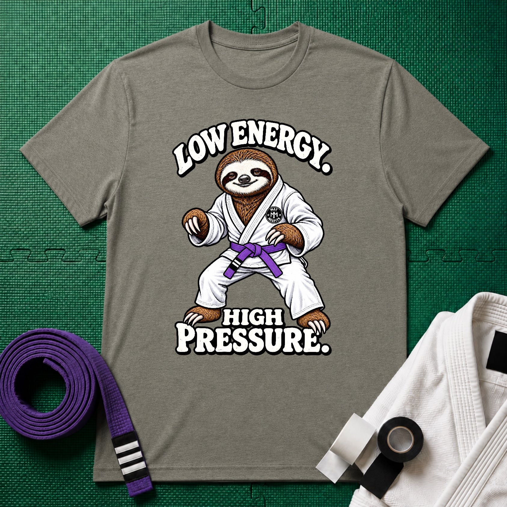 Low Energy Sloth Purple Belt T-Shirt