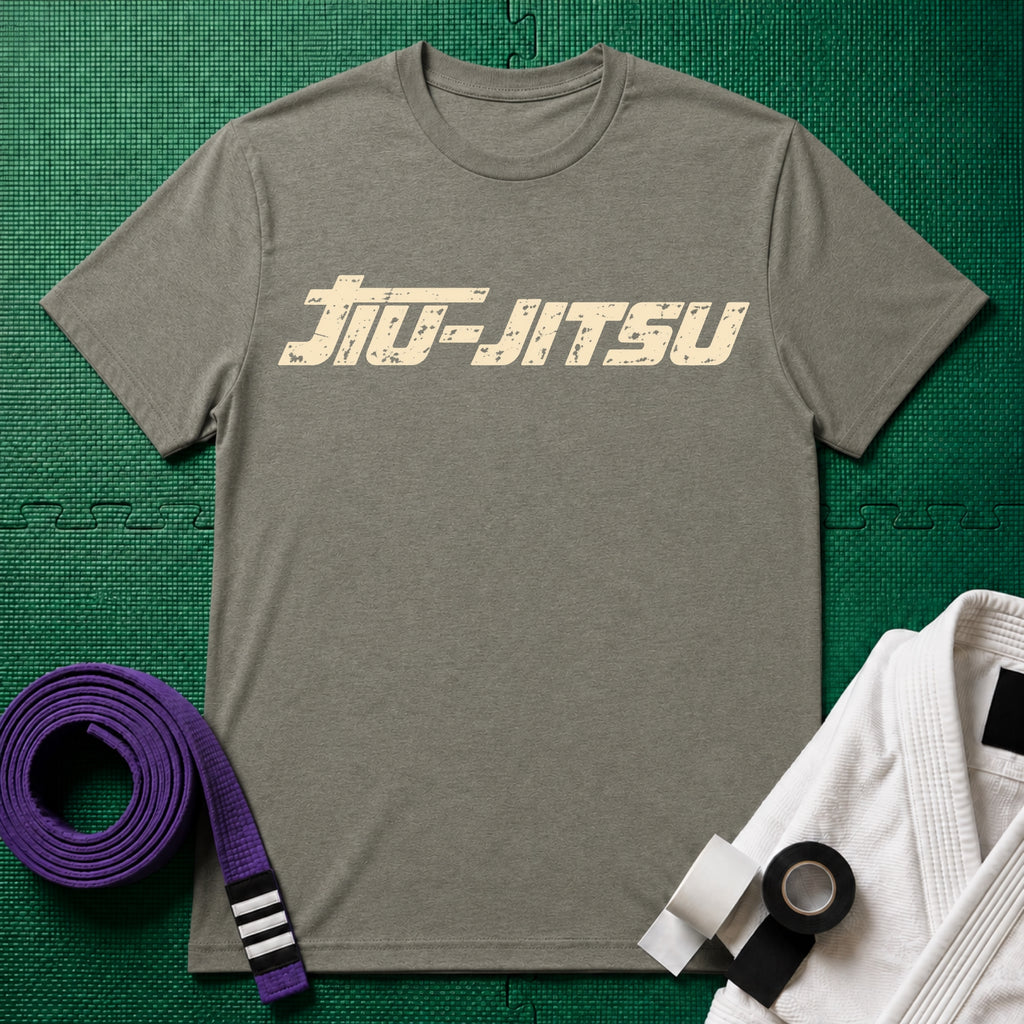 Jiu-Jitsu Text T-Shirt in Heather Green