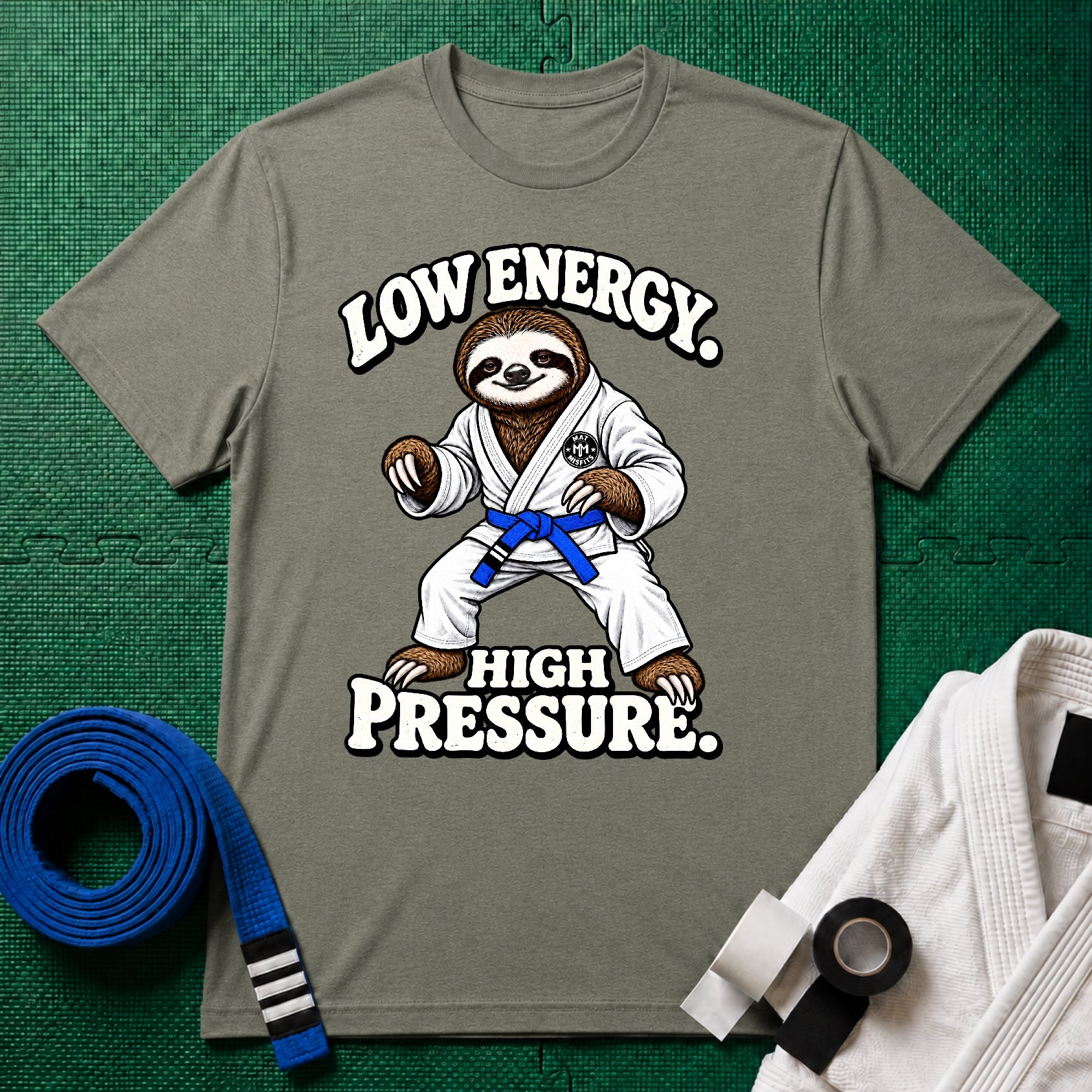 Low Energy Sloth Blue Belt T-Shirt