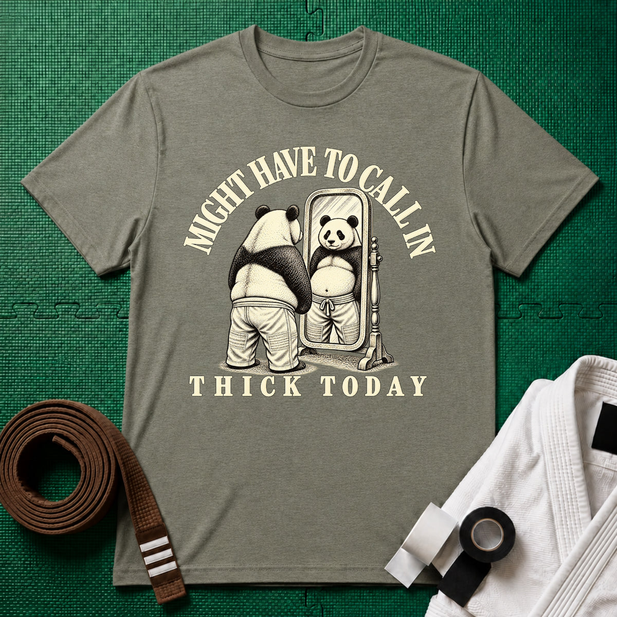 Might Have to Call In Thick Today T-Shirt in Heather Green