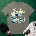 Jiu-Jitsu Wave T-Shirt, Heather Military Green