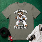 Low Energy Sloth Black Belt T-Shirt