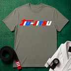 Red, White and Blue Jiu-Jitsu T-Shirt in Heather Military Green