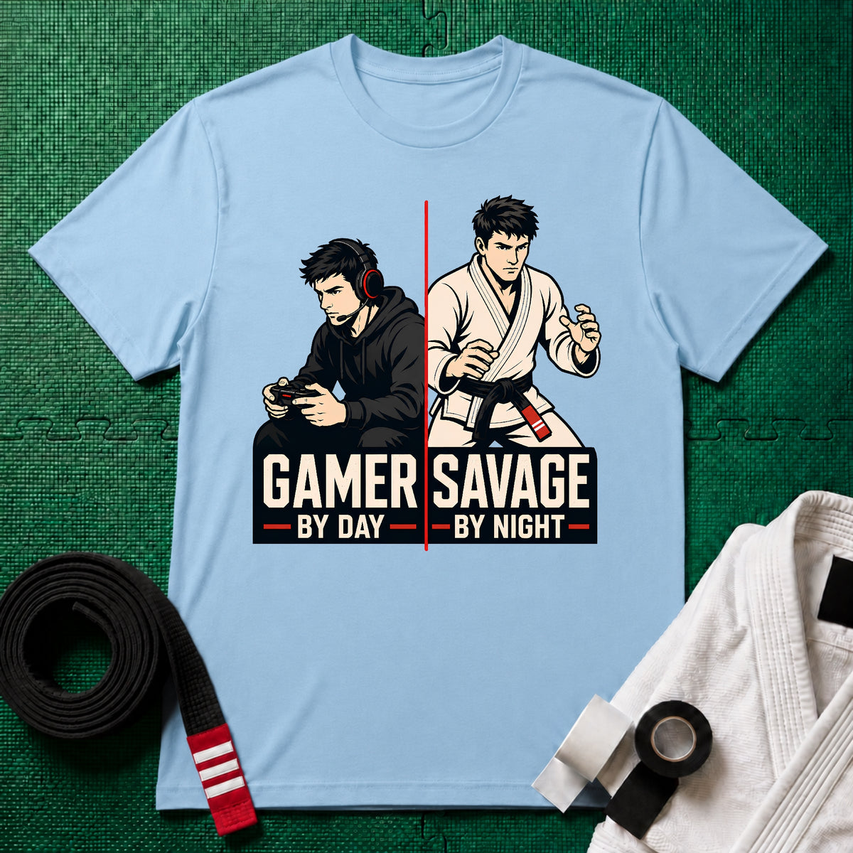 Gamer by Day Black Belt T-Shirt