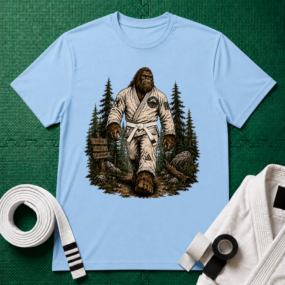Bigfoot Forest White Belt T-Shirt